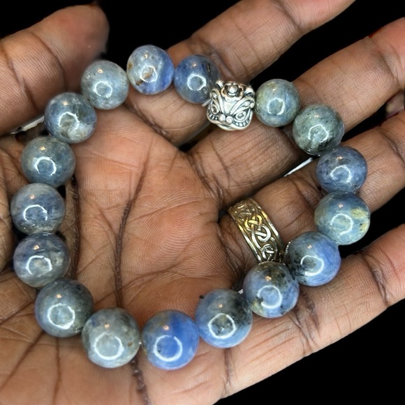 Jewelry - Kyanite and Sterling Silver 925 Bracelet 11MM Bead